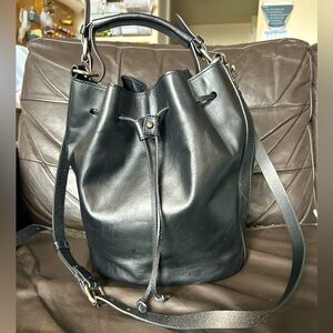 Kelsi Dagger Brooklyn Black Leather Bucket Bag